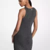 Vestido camisero de punto acanalado metalizado