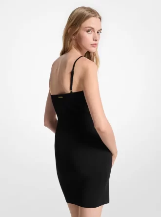 Vestido camisero de punto elástico
