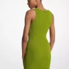 Vestido camisero de viscosa elástica acanalada