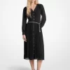 Vestido camisero plisado con cinturón de georgette Vestido camisero plisado con cinturón de georgette