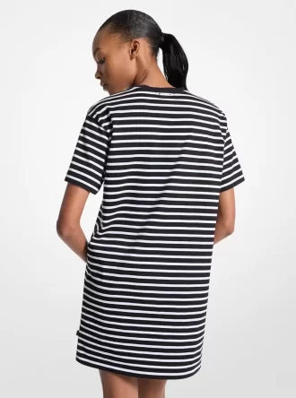 Vestido camiseta de algodón a rayas