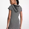 Vestido con capucha y estampado jacquard con el logo MK2000