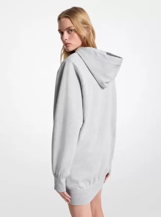 Vestido con capucha y hombreras de mezcla de algodón
