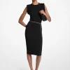 Vestido con cinturón de punto elástico mate
