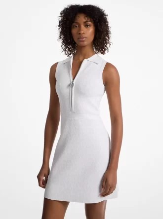 Vestido con cremallera y logo en jacquard Vestido con cremallera y logo en jacquard