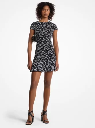 Vestido de georgette con estampado floral