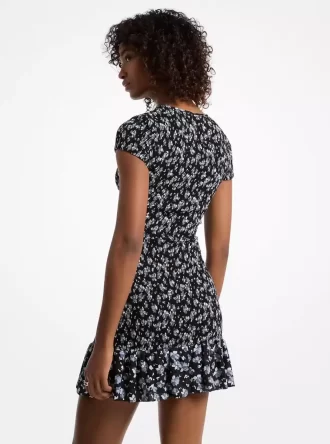 Vestido de georgette con estampado floral