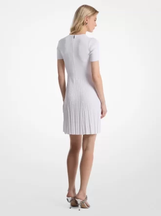 Vestido de manga corta de punto acanalado