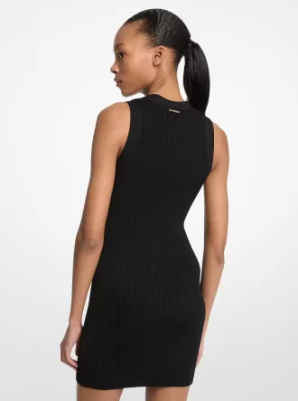 Vestido de mezcla de viscosa acanalado