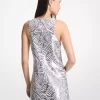 Vestido de tirantes con lentejuelas de cebra