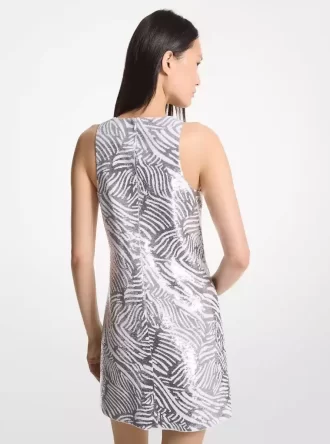 Vestido de tirantes con lentejuelas de cebra