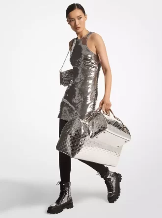 Vestido de tirantes de jersey con lentejuelas