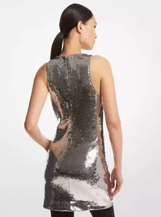 Vestido de tirantes de jersey con lentejuelas