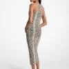 Vestido deportivo de punto elástico con estampado de serpiente