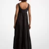 Vestido escalonado de algodón elástico