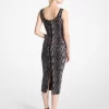 Vestido jacquard con estampado de serpiente