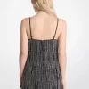 Vestido lencero con flecos y tachuelas Vestido lencero con flecos y tachuelas