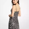 Vestido lencero de viscosa elástica con lentejuelas de serpiente