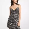 Vestido lencero de viscosa elástica con lentejuelas de serpiente