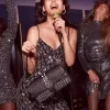 Vestido lencero de viscosa elástica con lentejuelas de serpiente