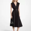 Vestido midi de popelina de algodón orgánico elástico
