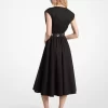 Vestido midi de popelina de algodón orgánico elástico