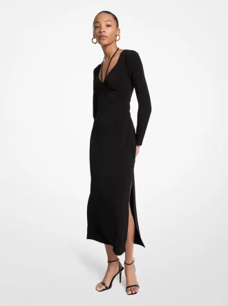 Vestido midi de punto mate elástico