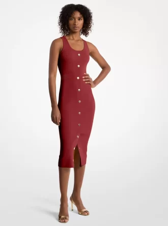 Vestido midi de tirantes de mezcla de viscosa elástica