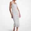 Vestido midi de tirantes de punto metalizado Vestido midi de tirantes de punto metalizado