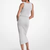 Vestido midi de tirantes de punto metalizado Vestido midi de tirantes de punto metalizado
