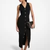 Vestido midi de viscosa elástica acanalada