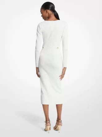 Vestido midi de viscosa elástica acanalada