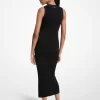 Vestido midi de viscosa elástica acanalada