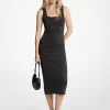 Vestido midi jacquard con logo metálico Vestido midi jacquard con logo metálico