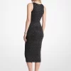 Vestido midi jacquard con logo metálico Vestido midi jacquard con logo metálico