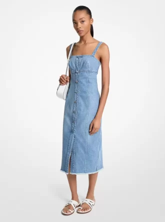 Vestido midi vaquero deshilachado