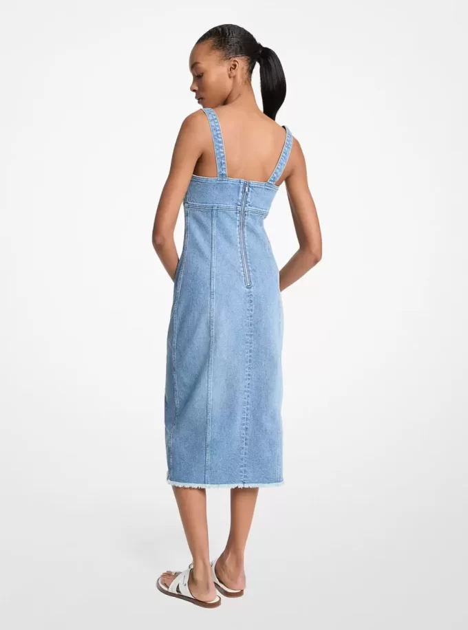 Vestido midi vaquero deshilachado