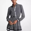 Vestido mini con cinturón de crepé y estampado de logotipo