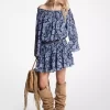 Vestido Paisley Georgette con hombros descubiertos