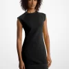 Vestido tipo suéter con manga raglán, logo jacquard