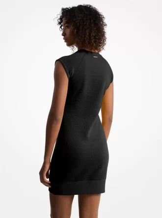 Vestido tipo suéter con manga raglán, logo jacquard