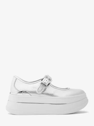 Zapatilla Mary Jane de piel metalizada Hayes