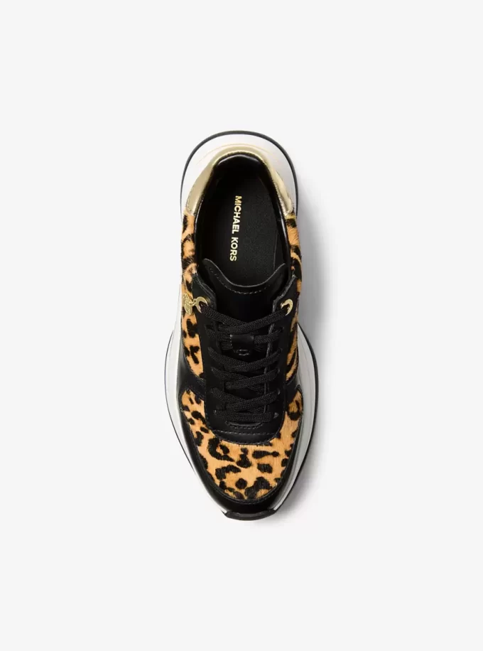 Zapatillas Arla de piel de becerro con estampado de leopardo Zapatillas Arla de piel de becerro con estampado de leopardo