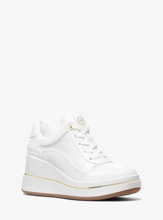 Zapatillas de cuña Emmy de cuero y malla Zapatillas de cuña Emmy de cuero y malla