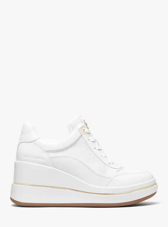 Zapatillas de cuña Emmy de cuero y malla Zapatillas de cuña Emmy de cuero y malla