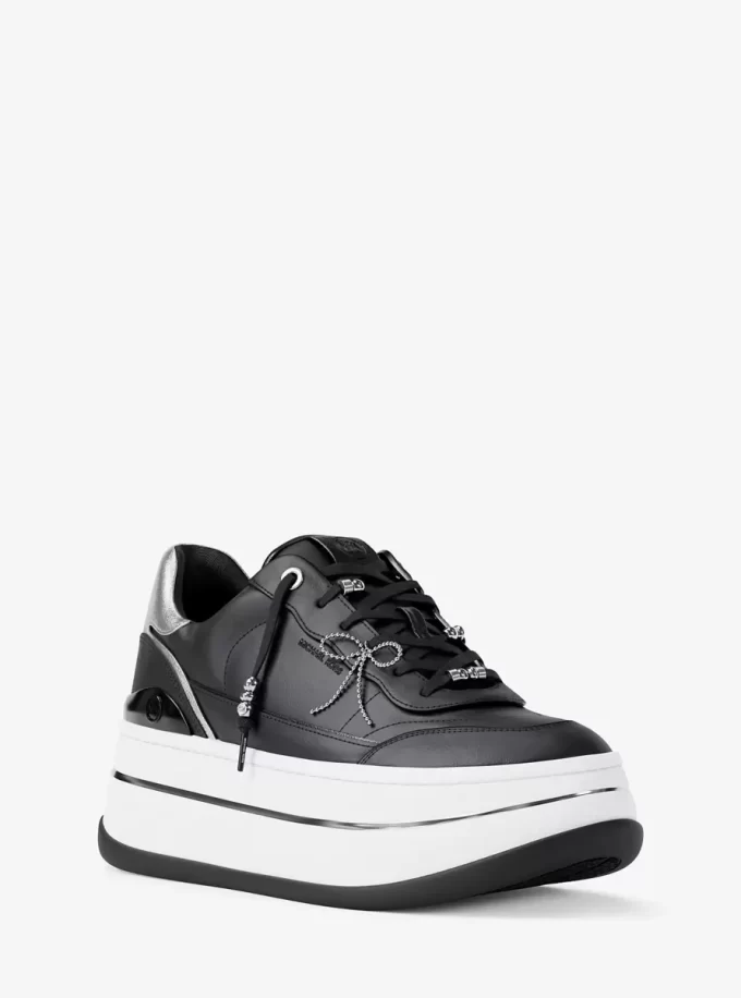 Zapatillas de plataforma de cuero con adornos Hayes Zapatillas de plataforma de cuero con adornos Hayes