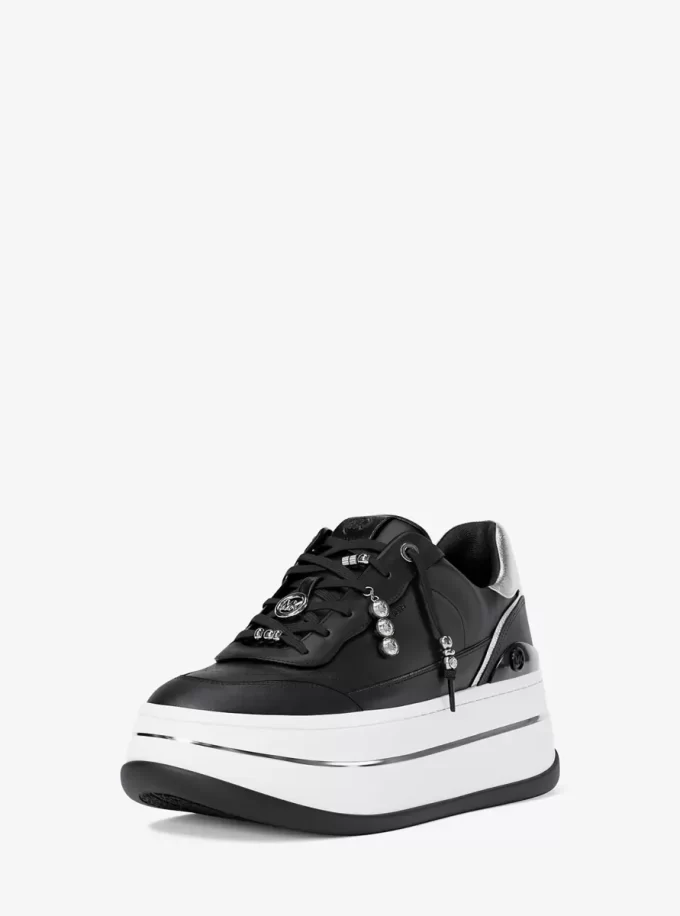 Zapatillas de plataforma de cuero con adornos Hayes Zapatillas de plataforma de cuero con adornos Hayes