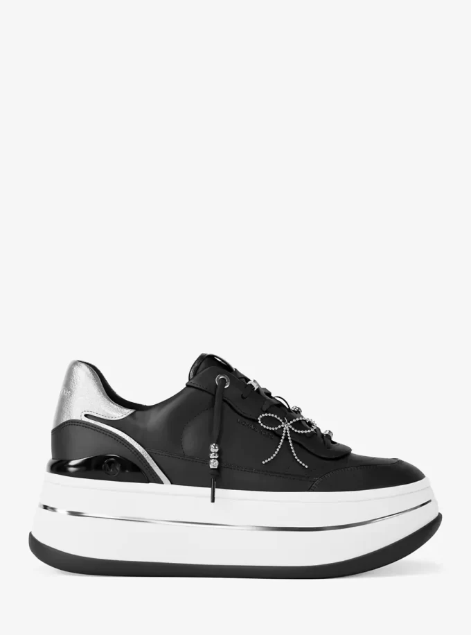 Zapatillas de plataforma de cuero con adornos Hayes Zapatillas de plataforma de cuero con adornos Hayes