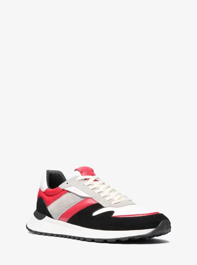 Zapatillas deportivas Dax de piel y ante con bloques de color