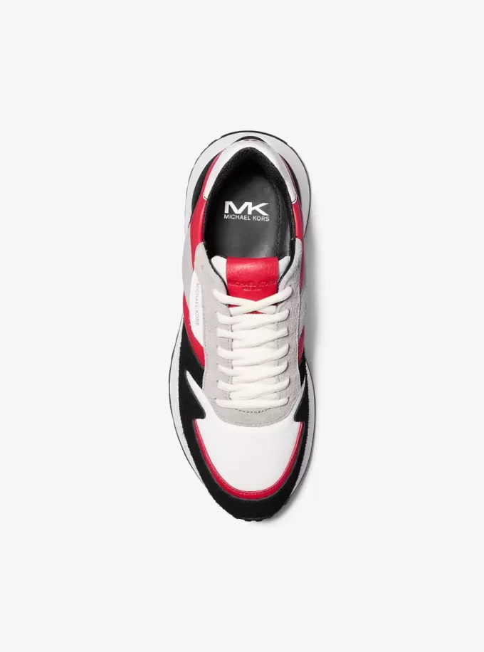 Zapatillas deportivas Dax de piel y ante con bloques de color